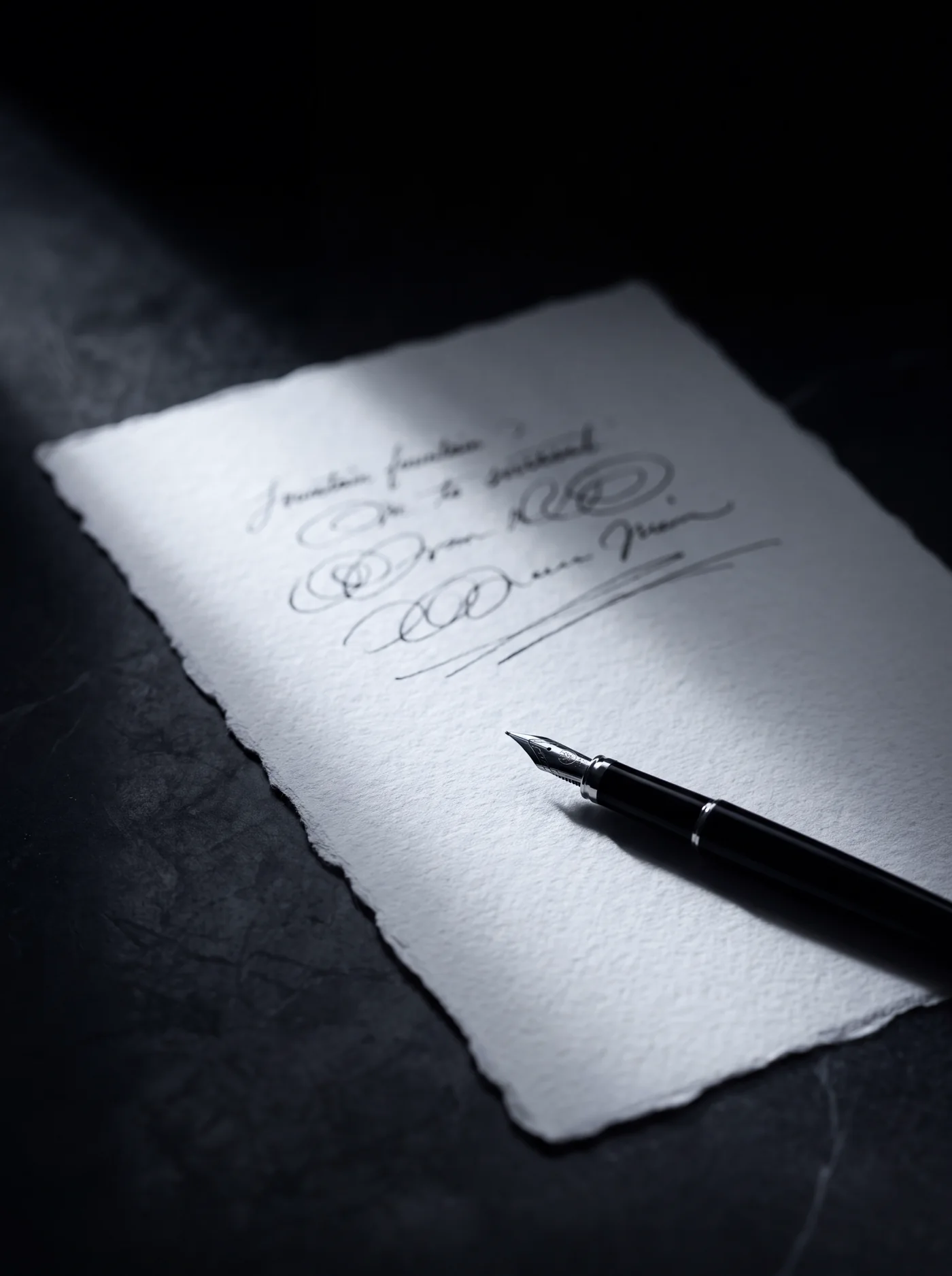 A handwritten plan on heavy paper with a fountain pen