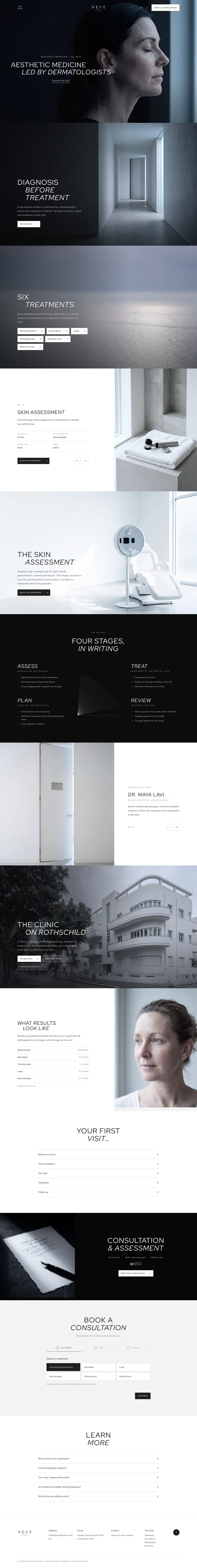 Full-page capture of the Névé home page