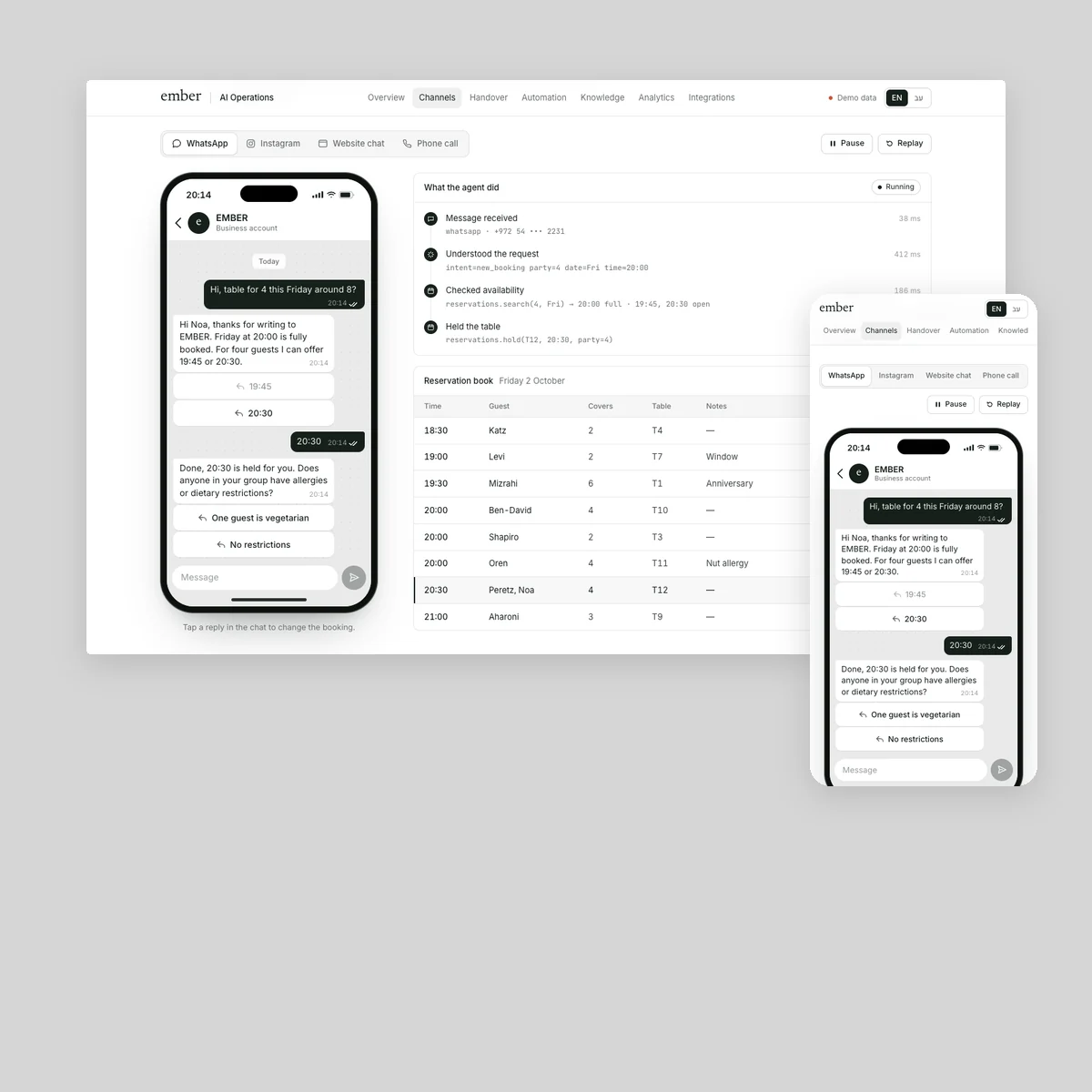 EMBER · Automation & AI agents · Hospitality