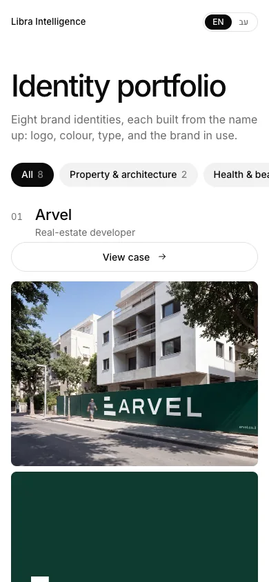 ARVEL · Quilo · Orea +5 · Identity portfolio