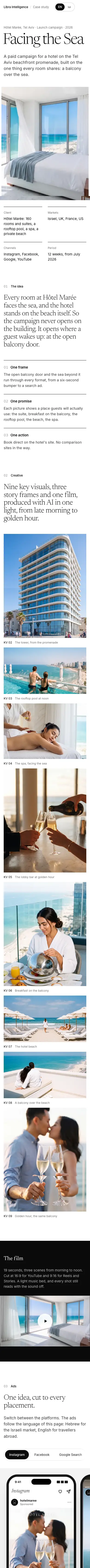 Hôtel Marée · Paid campaigns & AI creative