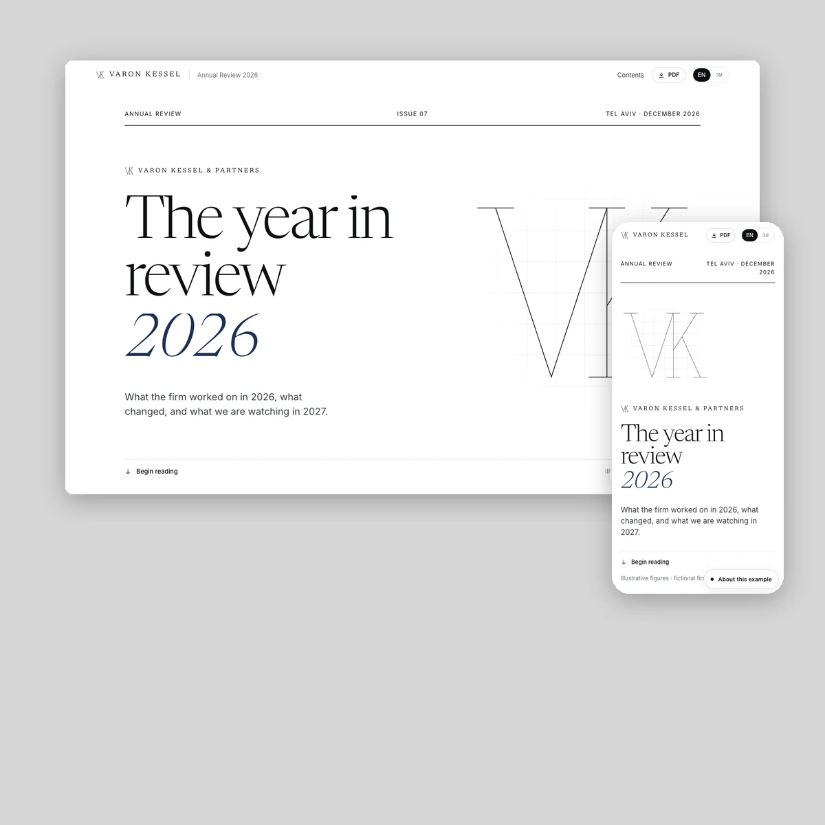Varon Kessel · Annual report & eBook · Professional services