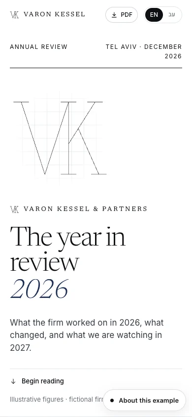 Varon Kessel · Annual report & eBook